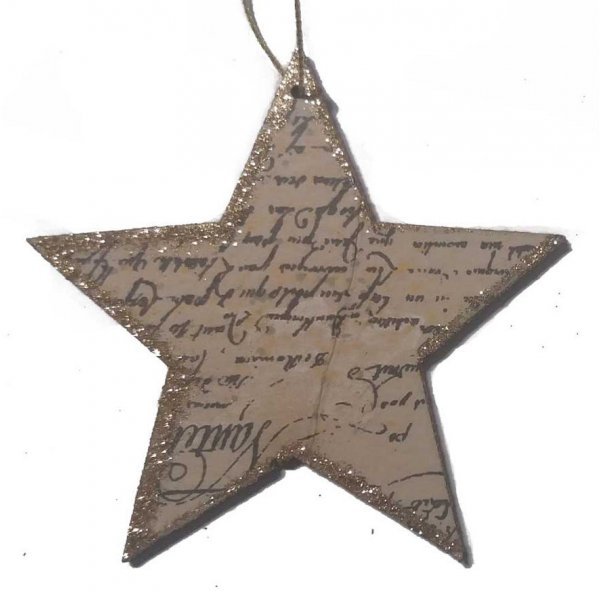 Χριστουγεννιάτικo Ξύλινο Αστεράκι, με Γράμματα (9cm)